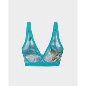 EBY Sheer Scallop Bralette Isla Print Size M NWT Wireless Mesh